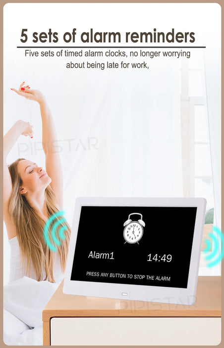 7/10.1-inch Wi‑Fi Calendar Photo Frame — Dementia Clock with Weather & Reminders