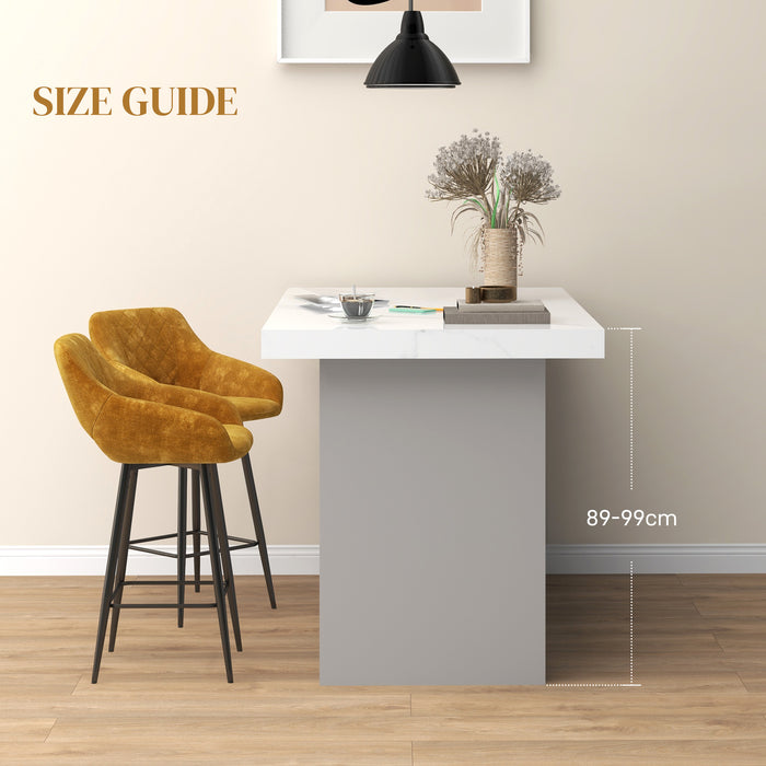 Velvet-Feel Barstool Duo - Luxurious Brown Upholstered Counter Seats - Elegant Seating for Home Bar or Kitchen Island