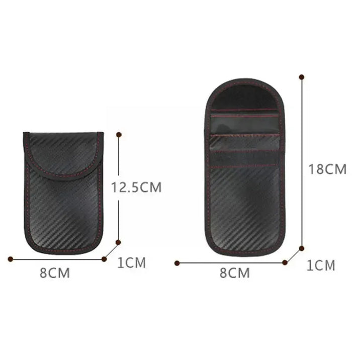 Faraday Cage Car Key Signal Blocker Pouch M7D8 — Dual‑Pocket Key Fob Bag