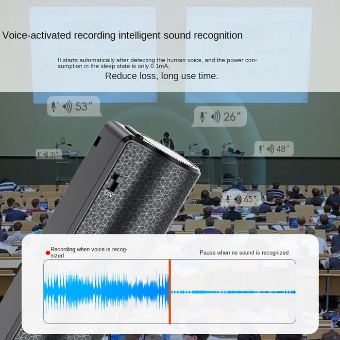 Voice‑Activated USB Voice Recorder with Magnetic Base — 4GB–128GB, Long Battery Life