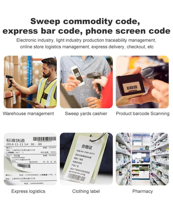 USB Wired 1D/2D Handheld QR & Barcode Scanner — High-Speed