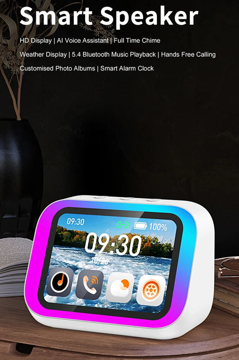 Smart Alarm Clock with Bluetooth Speaker, Weather Display & Photo Frame