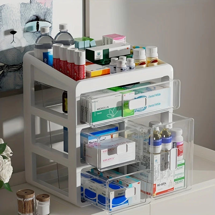 Drawer Medicine Storage Box — Large-capacity Multi-purpose Plastic Organiser (3 or 4 layers)