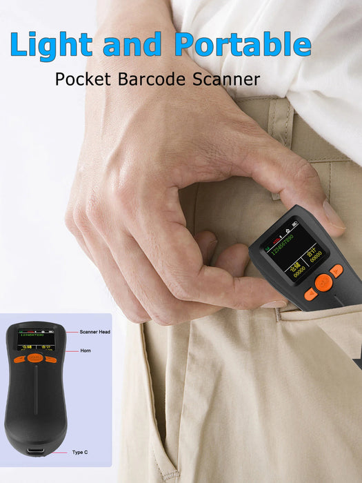KR-A9 Mini Bluetooth 2D Barcode Scanner — Pocket QR & PDF417 Reader