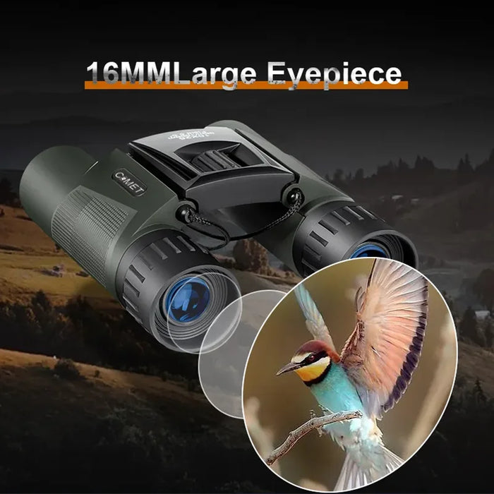 10x25 Compact Folding Binoculars — Lightweight Pocket Travel Binoculars for Adults & Kids