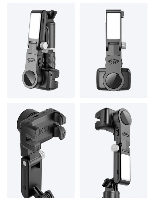 Q18 360° Follow-Tracking Gimbal — Selfie Stick Tripod with Fill Light for iPhone & Smartphones