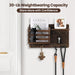 Rustic Wood Wall Mail Organiser with Key Hooks and Floating Shelf