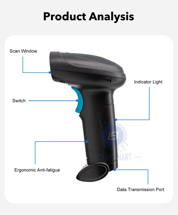 U12 1D/2D Barcode Scanner — Wired, Bluetooth & Wireless for Retail and Logistics