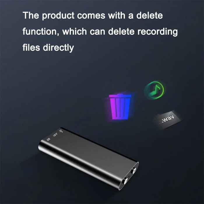 Ultra-thin Mini Voice Recorder — 32GB, Voice-Activated USB MP3 Player