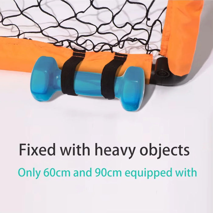 Kids Foldable Portable Football Goal with Ball & Pump — Outdoor Practice and Play