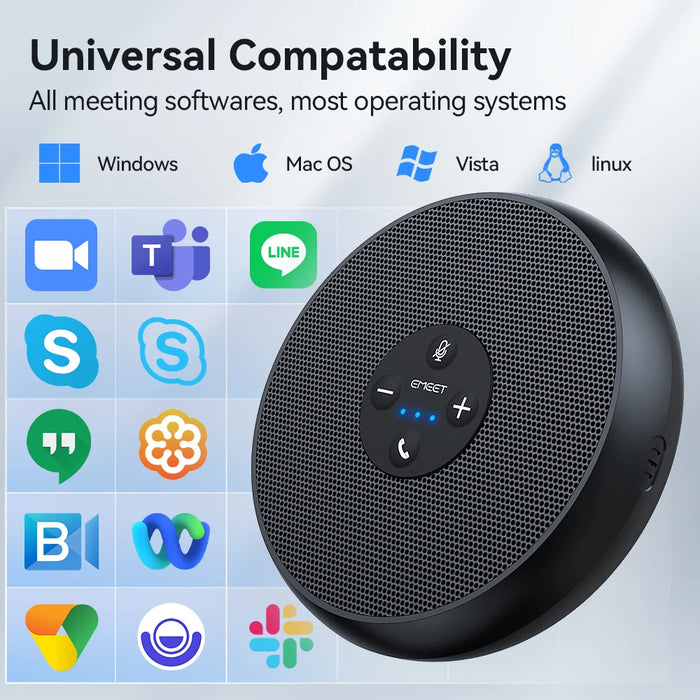 EMEET OfficeCore M1A USB Conference Speakerphone — 360° 2‑Mic Pickup