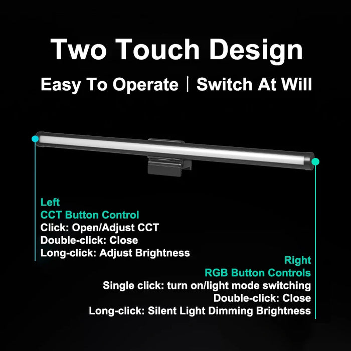 LED Monitor Light Bar — Eye-Care Stepless Dimming for Work & Gaming
