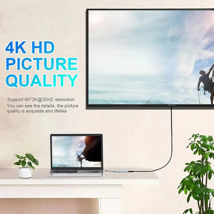 USB‑C 11‑in‑1 Docking Station — 4K HDMI, VGA, 100W PD, 100Mbps Ethernet, SD/TF & Audio for MacBook