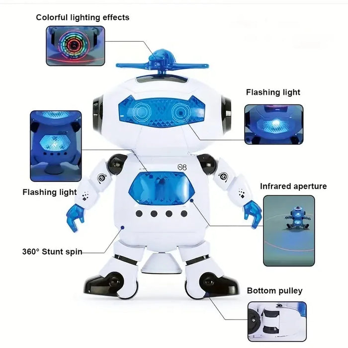 2023 Kids Robot - Rotating Dance Toy with Music, LED Light, Electronic Walking Features - Perfect Christmas and Birthday Gift for Boys and Girls