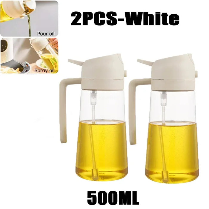 500ml Oil Spray Bottle & Cruet – Refillable Oil Dispenser for Kitchen and BBQ