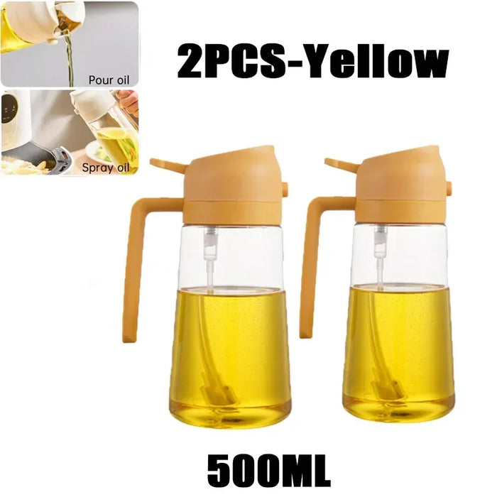 500ml Oil Spray Bottle & Cruet – Refillable Oil Dispenser for Kitchen and BBQ