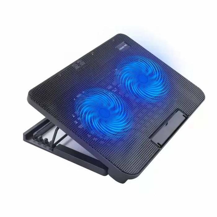 Portable Adjustable Laptop Cooling Pad – USB-Powered Metal Mesh Cooler with LED