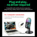USB Gaming Condenser Microphone with Headphone Jack, LED & Noise Reduction