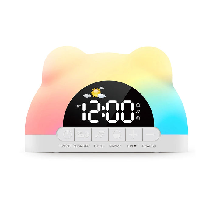 Bear-Shaped Sunrise Alarm Clock — Digital Wake-Up Light & Night Lamp
