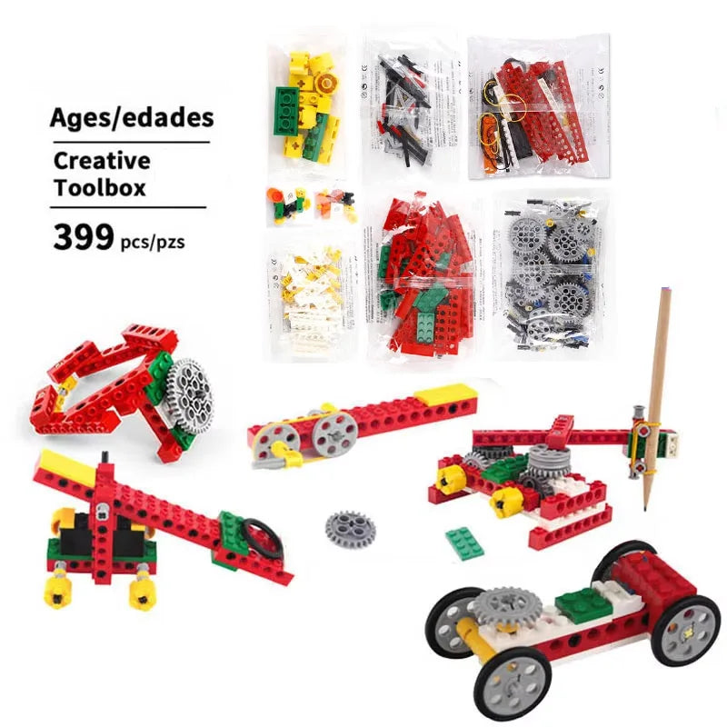 399‑Piece STEM Simple Machines Base Set – Homeschool Educational Building Blocks, LEGO‑style Compatible