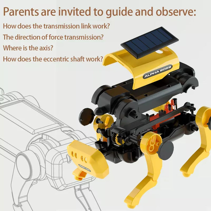 Solar-Powered Robot - Electric Mechanical Dog, Assembly Science Technology DIY Toy - Ideal for Kids' Intellectual Development and Educational Gifting