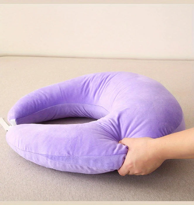 U‑Shape Reading & Gaming Cushion — Crochet Tatting Arm Support for TV, Desk & Travel