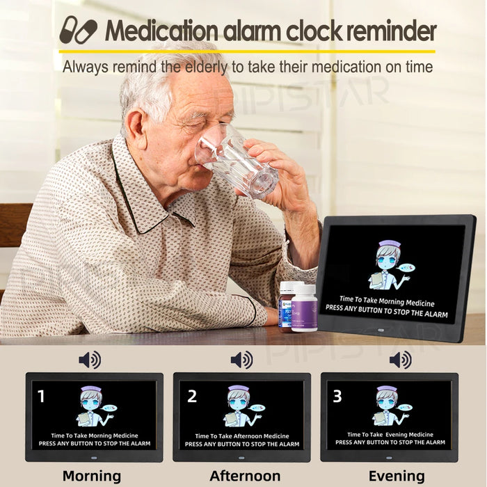 7/10.1-inch Wi‑Fi Calendar Photo Frame — Dementia Clock with Weather & Reminders