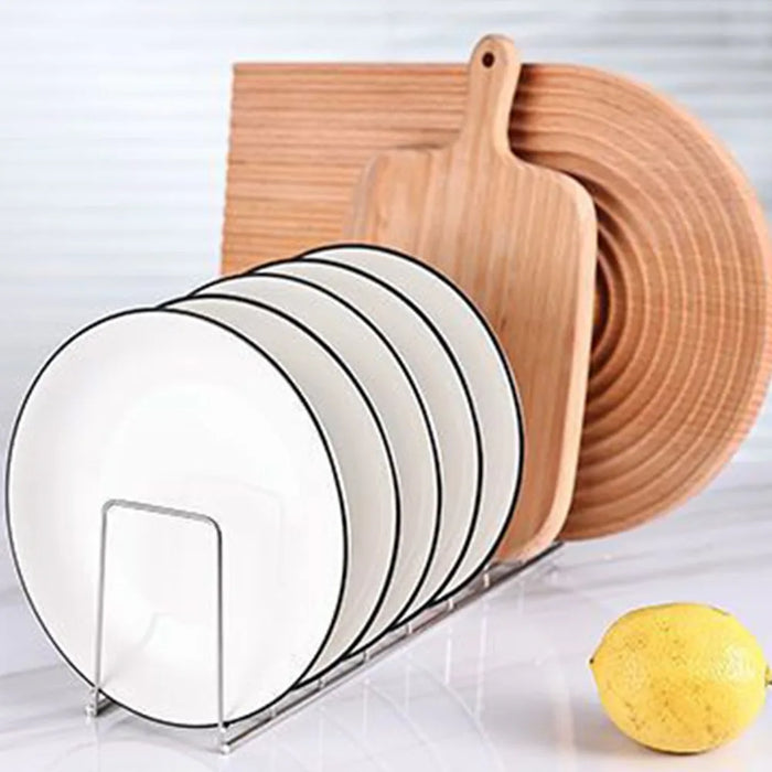 Stainless Steel Dish Draining Rack – Space‑saving Plate & Bowl Holder (Free‑standing)