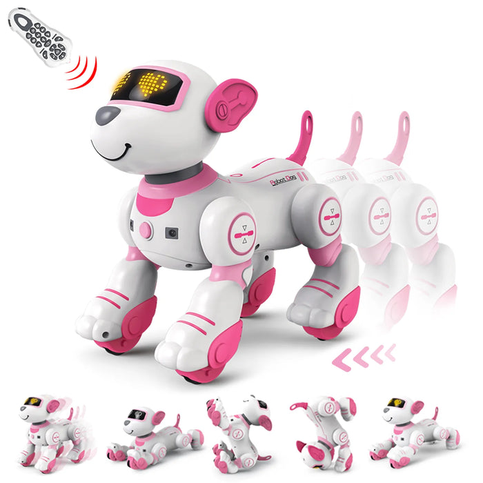 Smart Interactive Stunt Robot Dog - Programmable Remote Control Toy with Touch Function, Singing, Dancing, Walking - Perfect for Kids to Learn Coding and Interaction Skills.