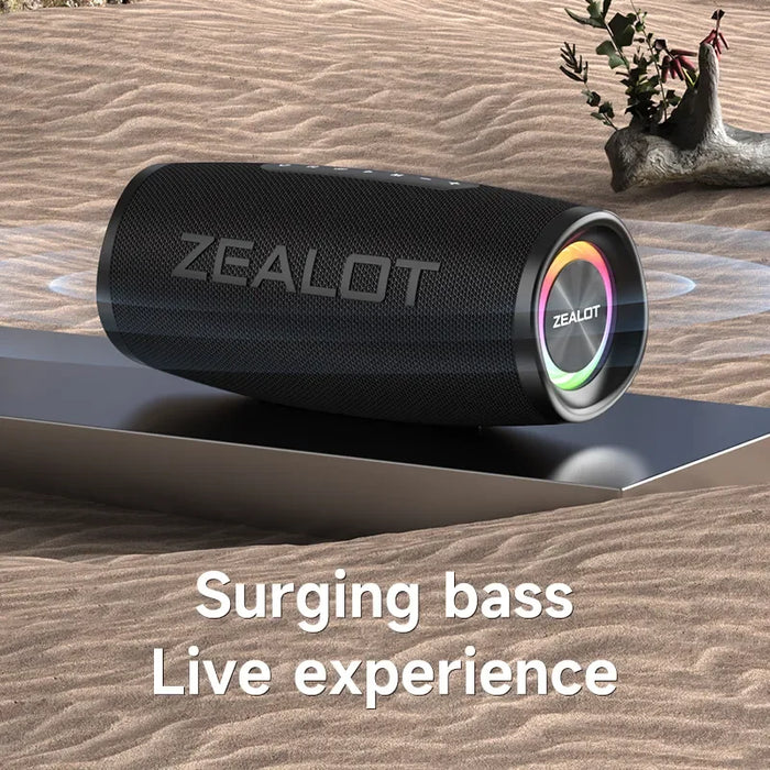 ZEALOT S56 - 40W Bluetooth Speaker with Exceptional Bass Performance and IPX6 Waterproof Functionality - Ideal for Outdoor Activities and Music Lovers
