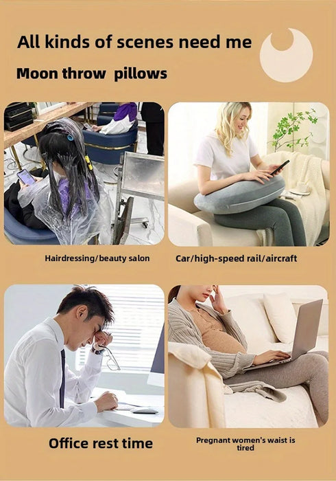 U‑Shape Reading & Gaming Cushion — Crochet Tatting Arm Support for TV, Desk & Travel