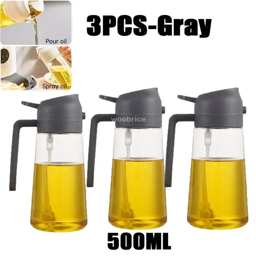 500ml Oil Spray Bottle & Cruet – Refillable Oil Dispenser for Kitchen and BBQ