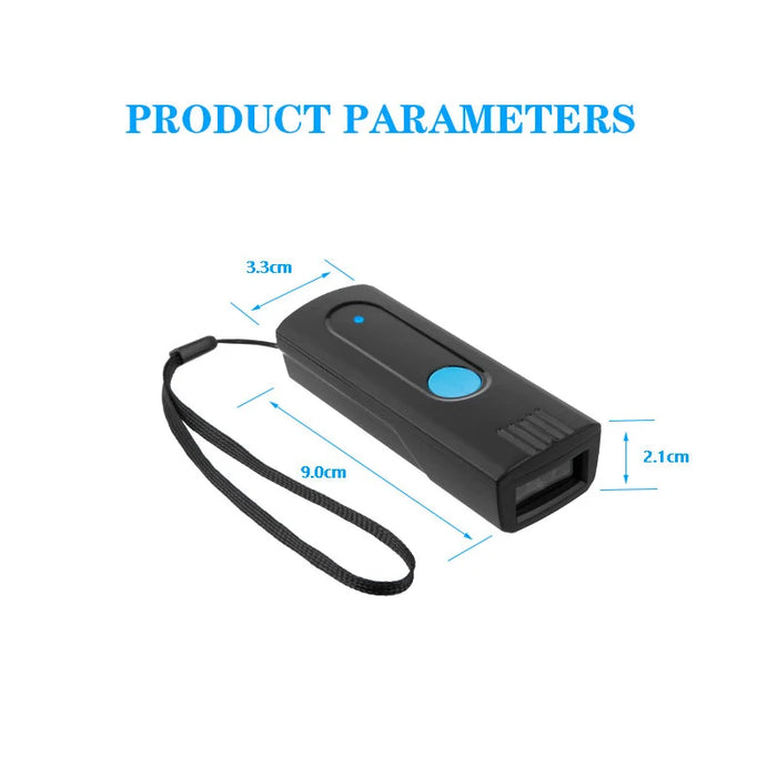 Mini Pocket Bluetooth Barcode Scanner — M3C (1D) or M3D (2D/QR)