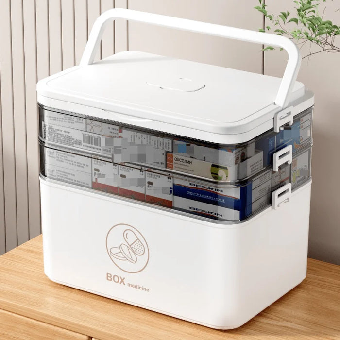 3-Tier Medicine Organiser – Leak‑Resistant Family Emergency Pill Box (Compact, Flip‑Top)