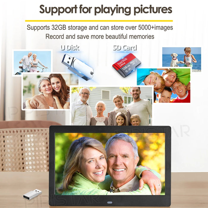 7/10.1-inch Wi‑Fi Calendar Photo Frame — Dementia Clock with Weather & Reminders