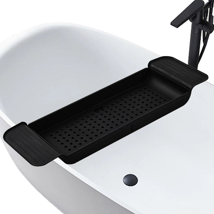 Expandable Bath Caddy Tray — PVC Bathtub Shelf for Candle, Towel, Book, Phone & Wine