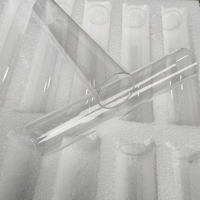 Pack of 10 Glass Candle Tubes 5 cm x 25 cm – Transparent Wedding Props