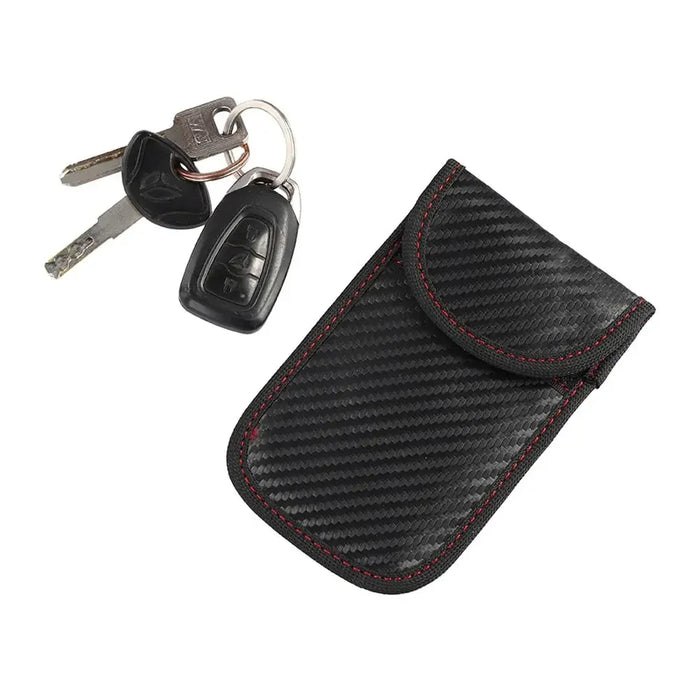 Faraday Cage Car Key Signal Blocker Pouch M7D8 — Dual‑Pocket Key Fob Bag