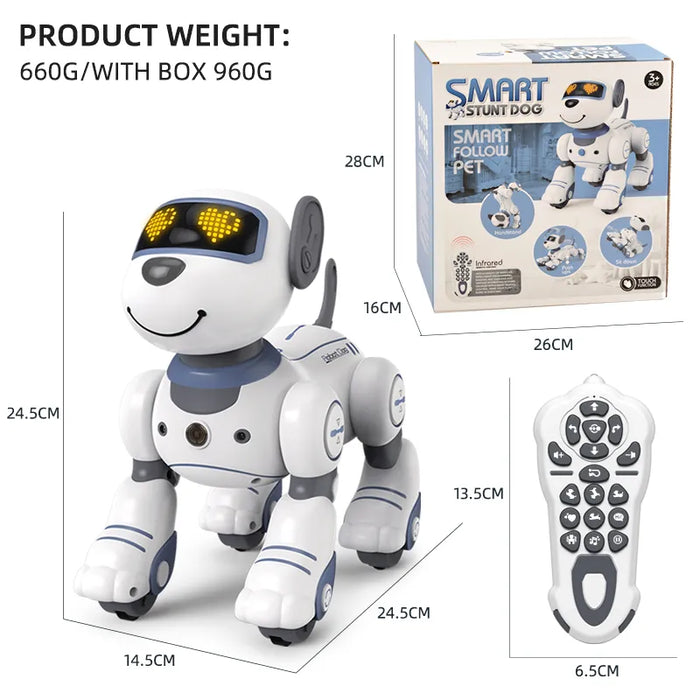 RC Robot Electronic Stunt Dog - Voice Command, Programmable, Touch-Sense, Music Song Features - Ideal Entertaining and Educational Toy for Children