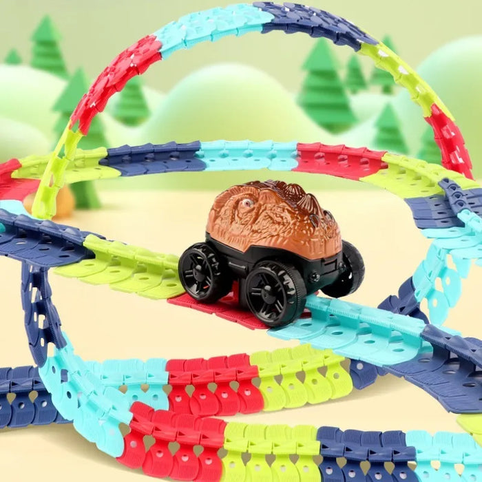 DIY Race Track Toy for Kids - Electric Magic Flexible Changeable Speed Rails, Slot Train Set - Perfect Birthday Gift for Boys who love Racing Games