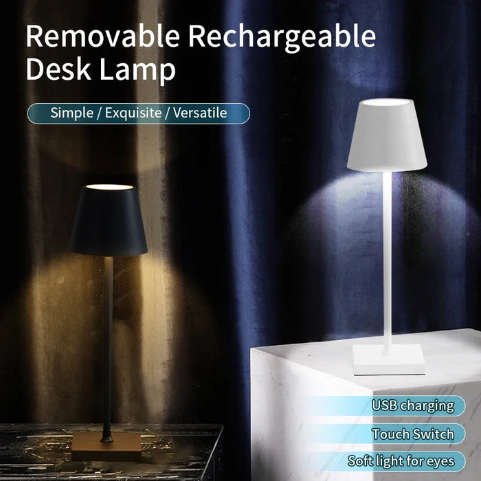 USB Rechargeable LED Desk Lamp - Wireless Touch Table Lamps for Bars, Restaurants and Hotels, Waterproof Design - Ideal Lighting Solution for Bedrooms and Comfortable Ambiance Creation
