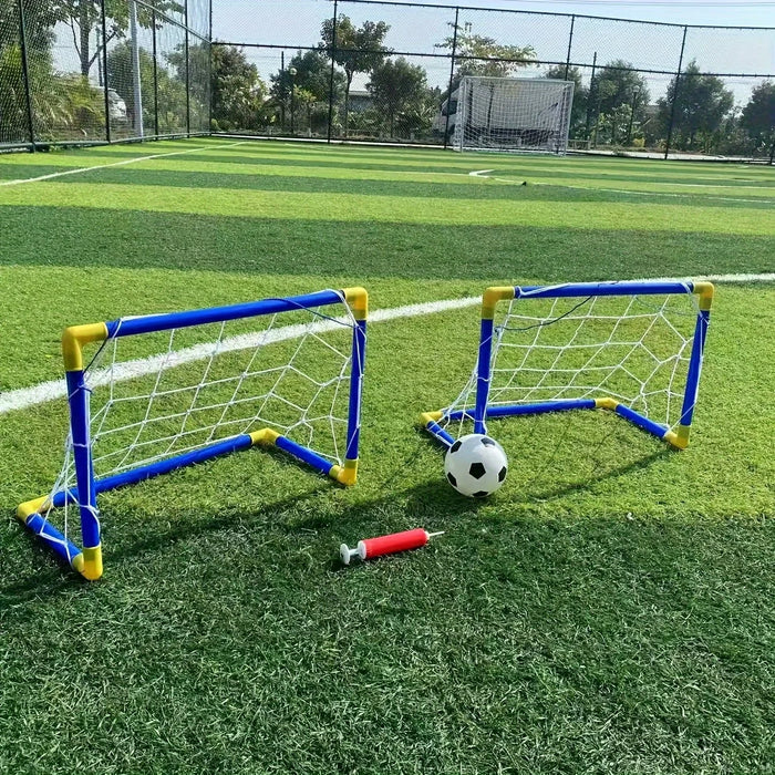 2-Pack Kids Football Goals with Ball — Portable Indoor & Outdoor Training Set