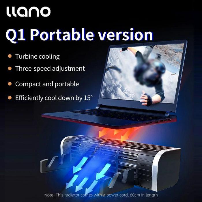 Llano Laptop Cooling Fan & Adjustable Stand — USB Powered for 4–21 inch Laptops
