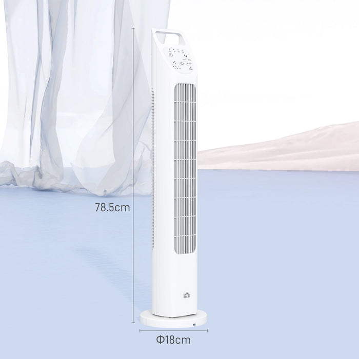 31" Oscillating Tower Fan with Remote - Adjustable 3-Speed, 3-Mode, 4-Hour Timer, Quiet Operation - Ideal for Home Office & Bedroom Comfort