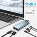 USB‑C 11‑in‑1 Docking Station — 4K HDMI, VGA, 100W PD, 100Mbps Ethernet, SD/TF & Audio for MacBook