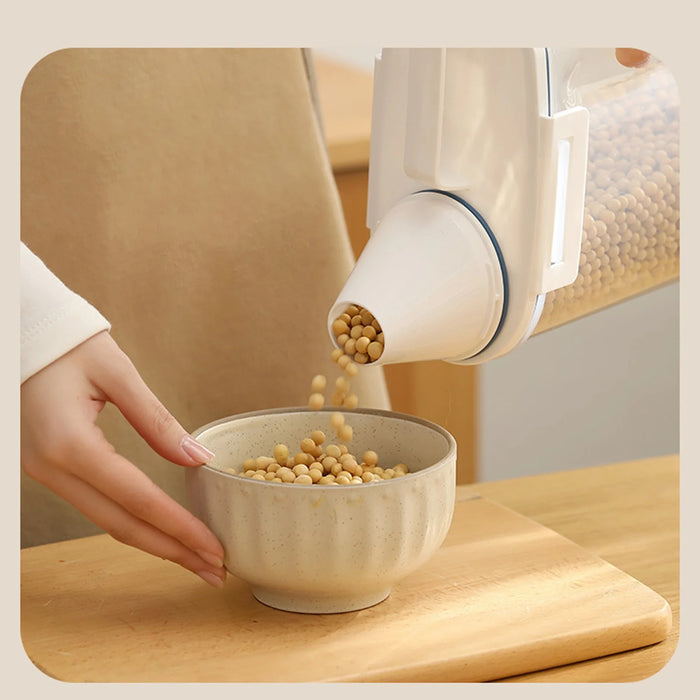 Airtight Rice Storage Container with Clear Scale — Double-Sealed for Cereal, Flour & Rice