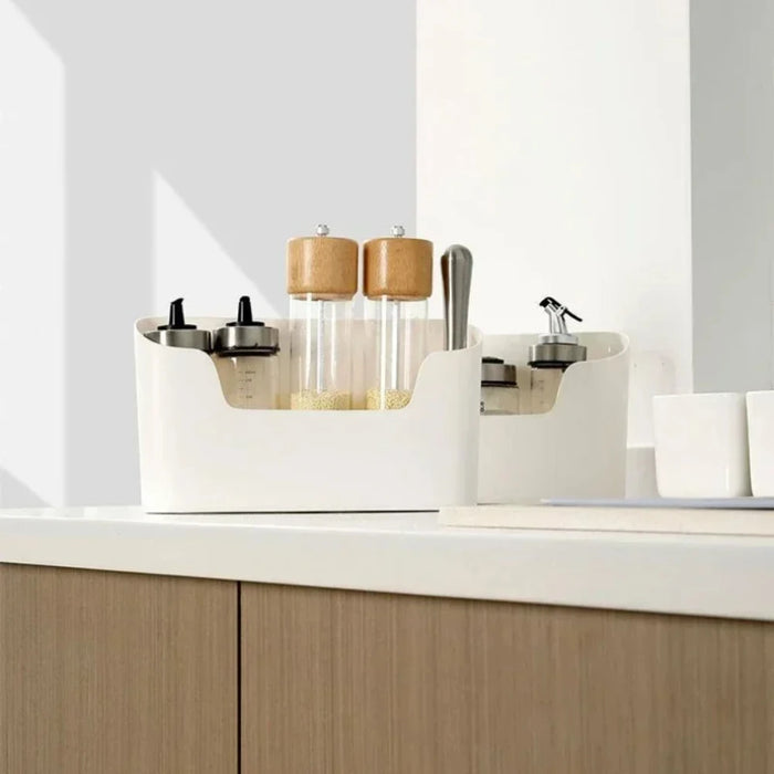 Wall-Mounted Adhesive Storage Rack – Single-Tier PP Organiser for Kitchen & Bathroom