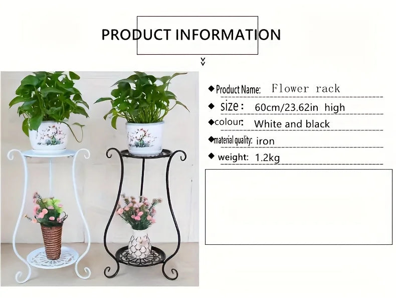 Double-Layer Metal Plant Stand — Multi-Layer Floor Display (1 pack)