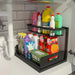 Under‑sink 2‑Tier Pull‑Out Storage Organiser – 36×27×28cm, Black or White