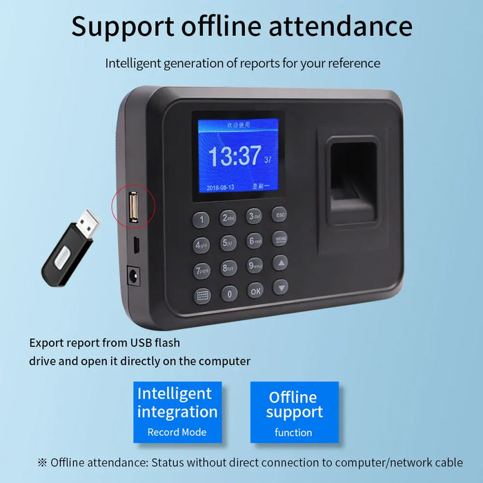 A5 Fingerprint Time Attendance Device — Biometric Clock‑in Terminal